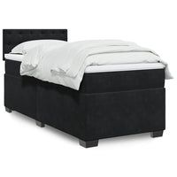 Letto a Molle con Materasso Nero Singolo in Velluto 3288775