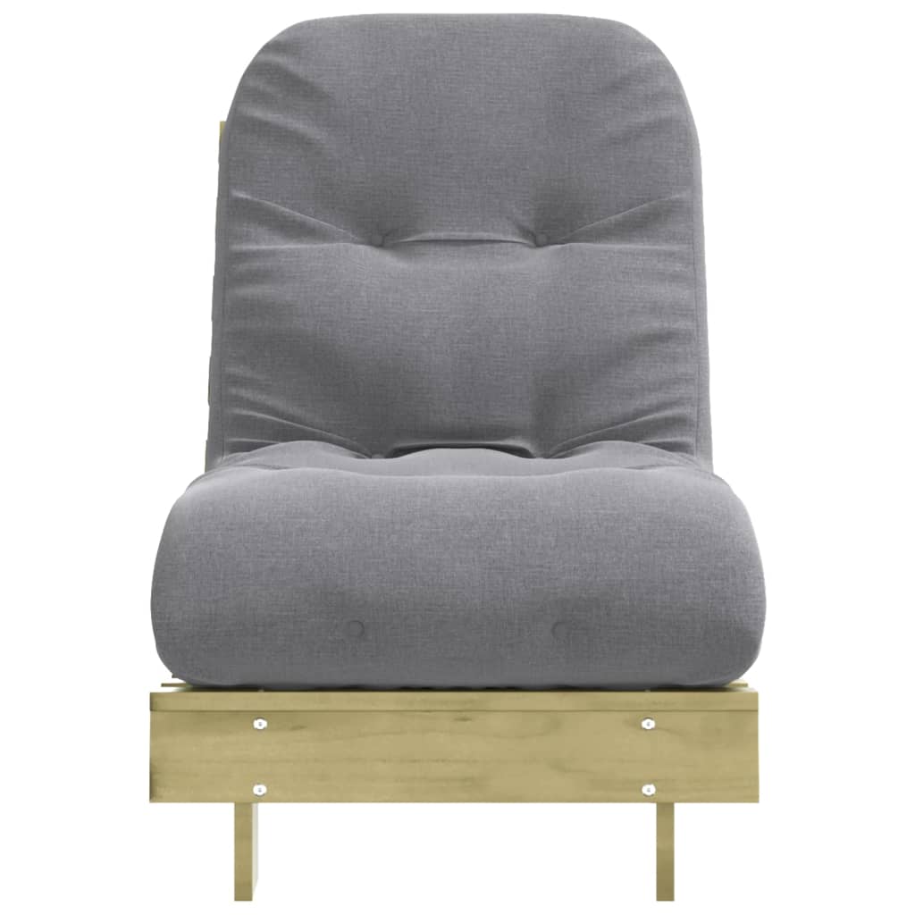 Divano Letto Futon con Materasso 60x206x11cm Pino Impregnato 846750