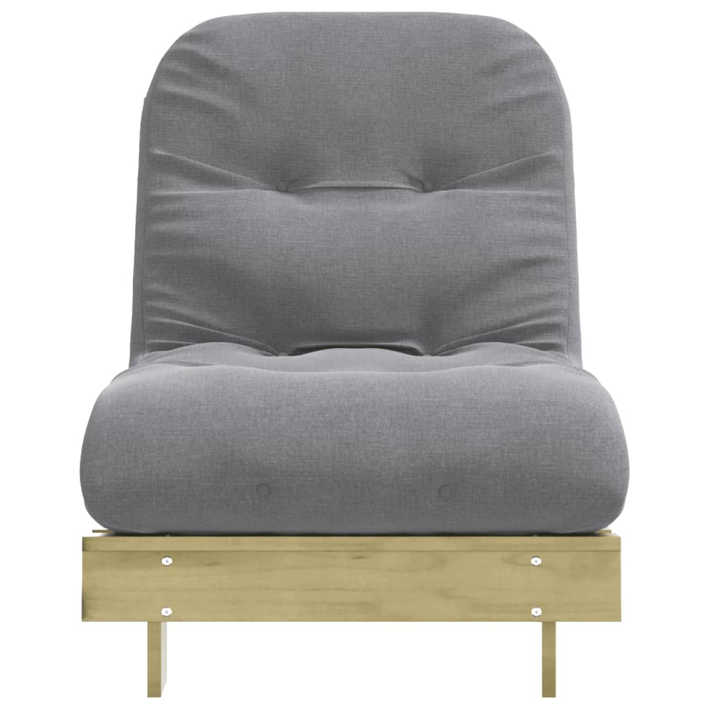 Divano Letto Futon con Materasso 70x206x11cm Pino Impregnato 846755