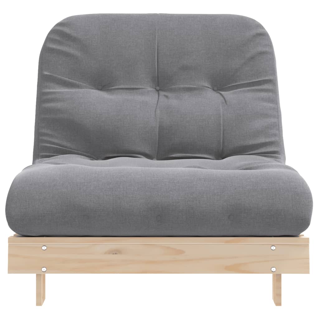 Divano Letto Futon con Materasso 80x206x11 Legno Massello Pino 846756