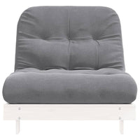 Divano Letto Futon con Materasso Bianco 80x206x11cm Legno Pino 846757