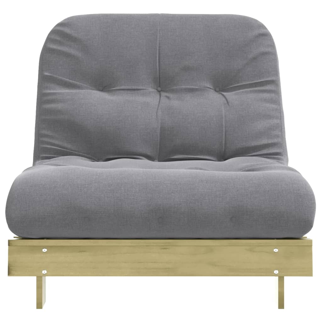 Divano Letto Futon con Materasso 80x206x11cm Pino Impregnato 846760