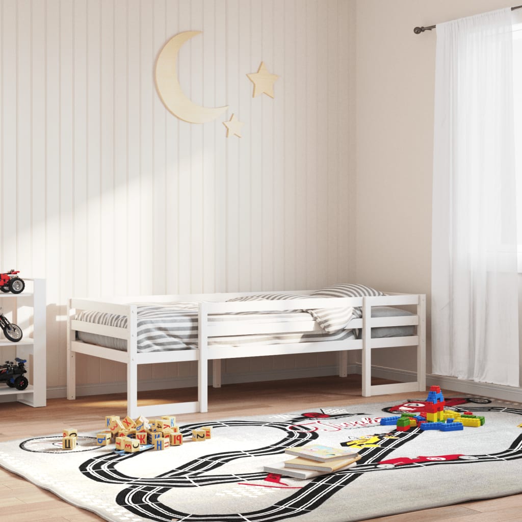 Giroletto per Bambini Bianco 80x200cm in Legno Massello di Pino 846862