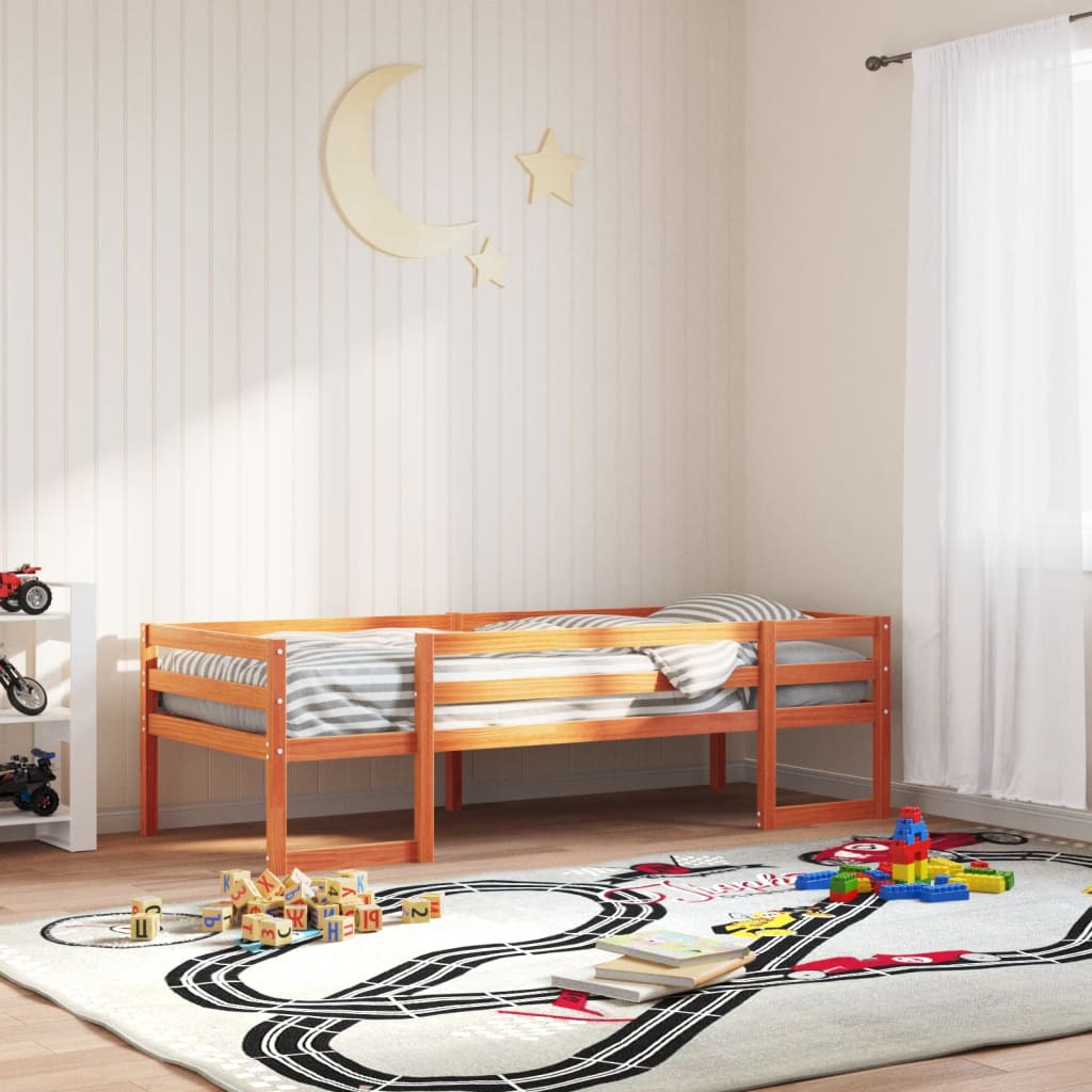 Giroletto per Bambini Marrone Cera 80x200cm Legno Massello Pino 846863