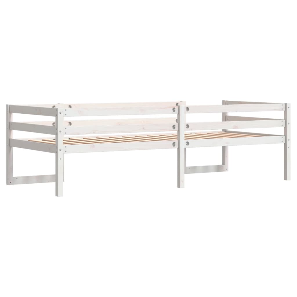 Giroletto per Bambini Bianco 90x200cm in Legno Massello di Pino 846865