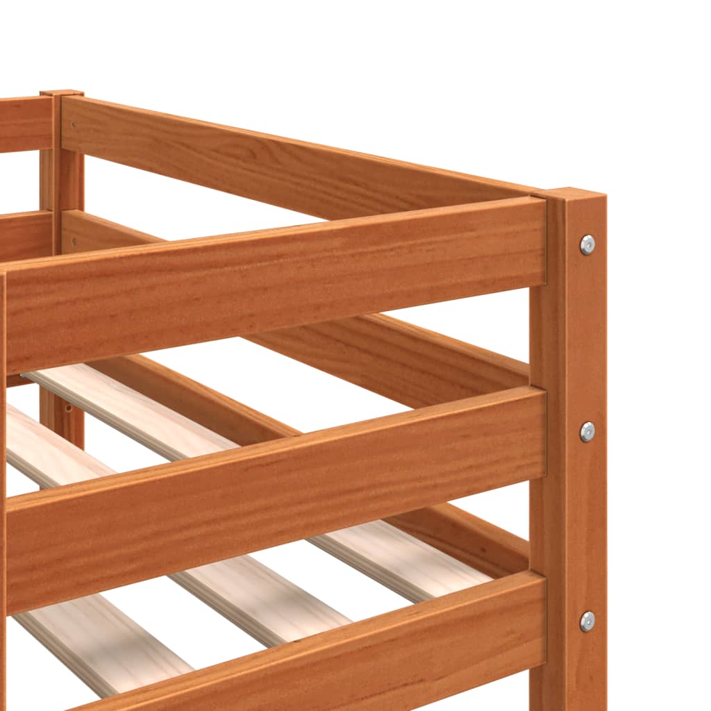 Giroletto per Bambini Marrone Cera 90x200cm Legno Massello Pino 846866