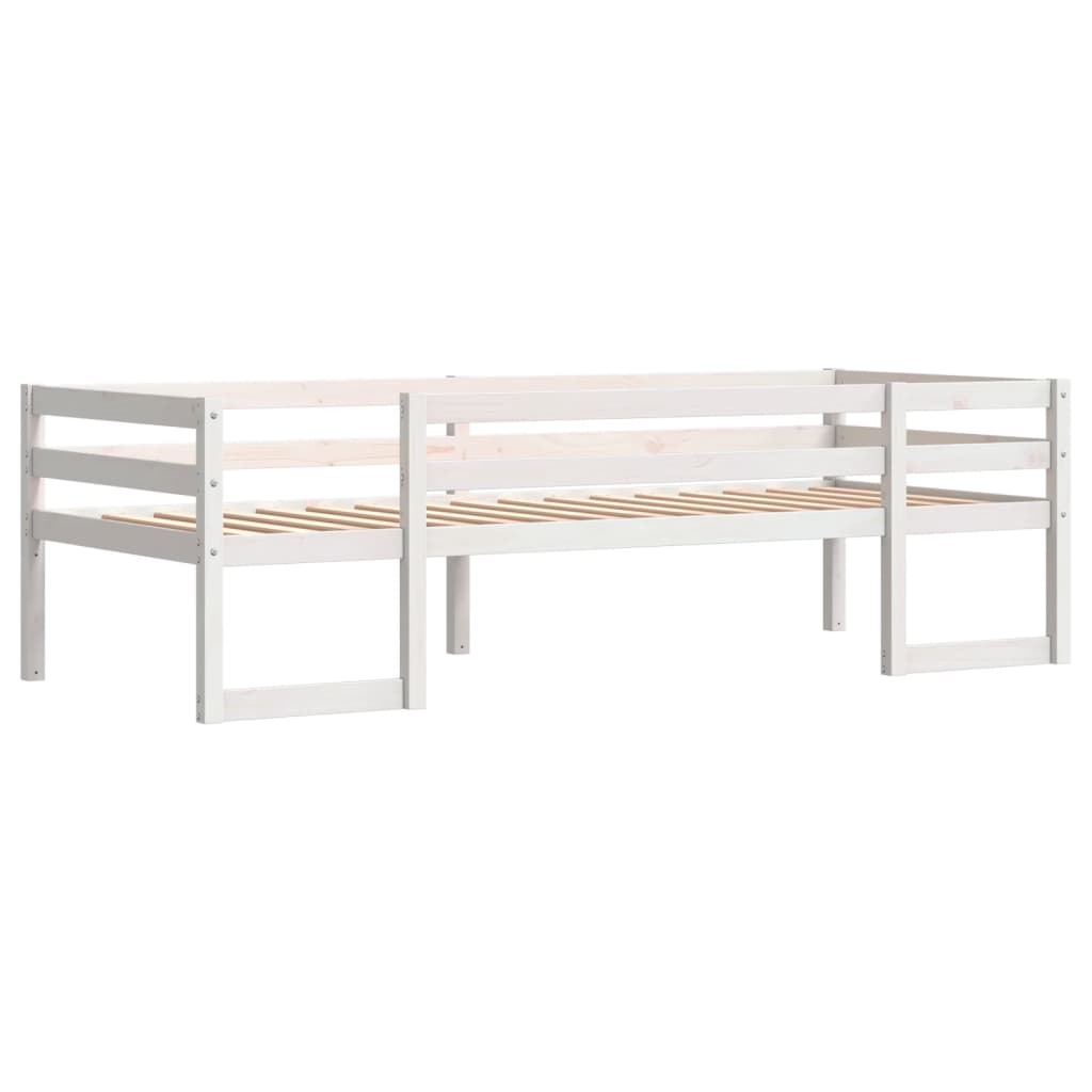 Giroletto per Bambini Bianco 90x190cm in Legno Massello di Pino 846868