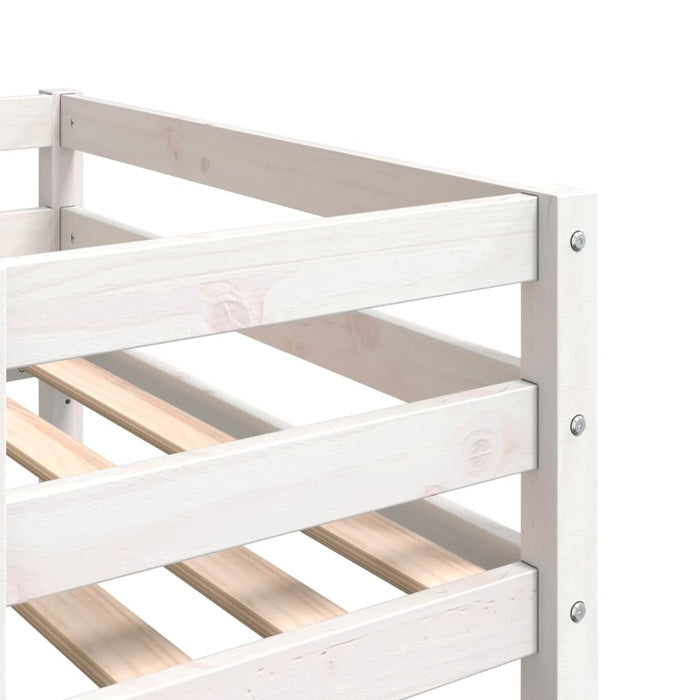 Giroletto per Bambini Bianco 90x190cm in Legno Massello di Pino 846868