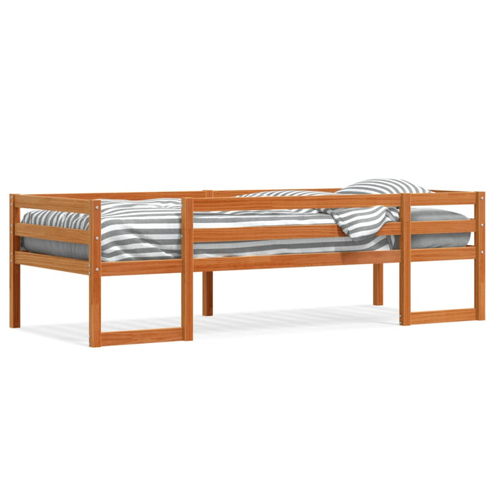 Giroletto Bambini Marrone Cera 75x190 cm Legno Massello di Pino 846872