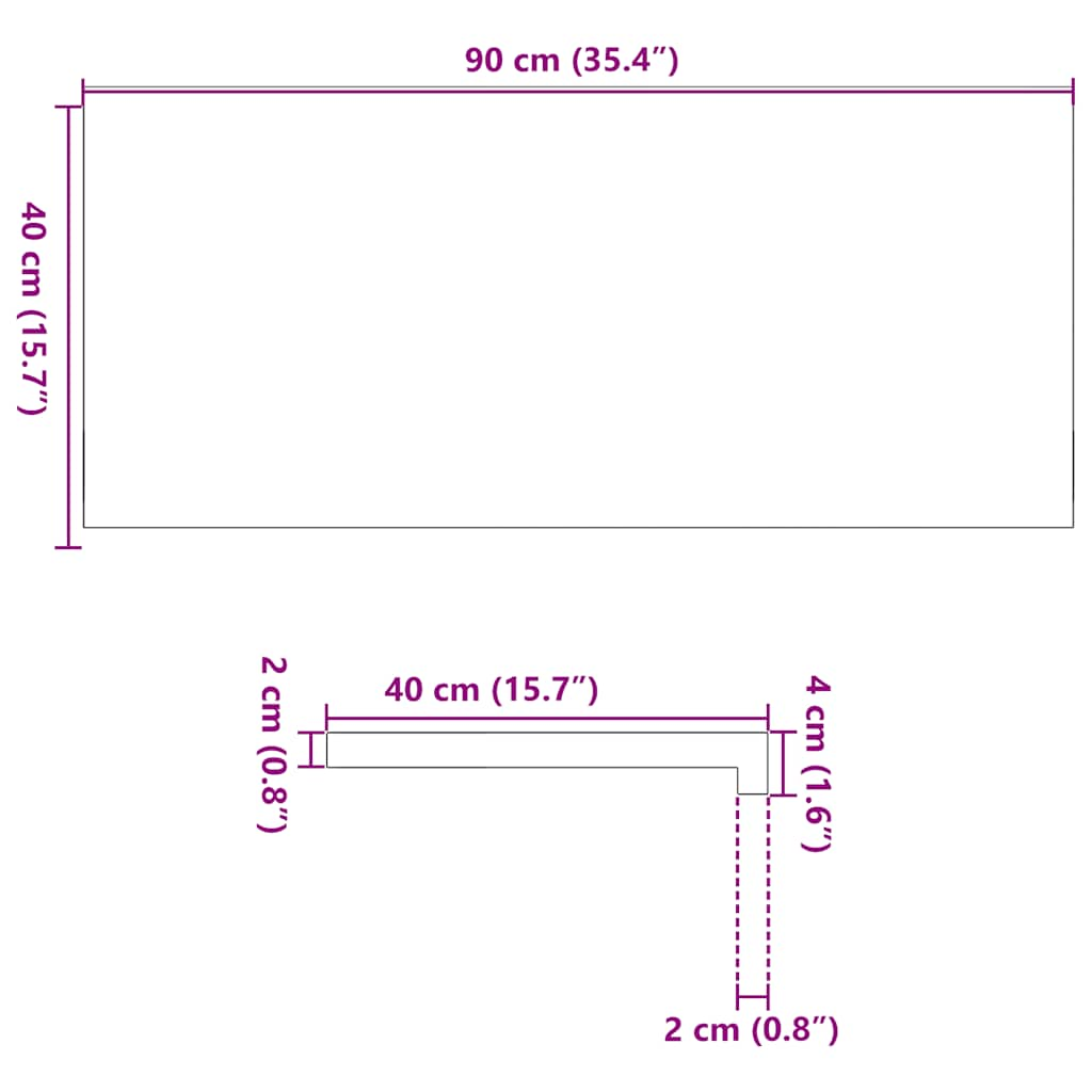 Davanzali 2 pz Non Trattati 90x40x2 cm Legno Massello di Rovere 4009119