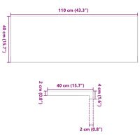 Davanzali 2 pz Non Trattati 110x40x2cm Legno Massello di Rovere 4009121