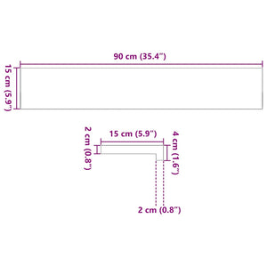 Davanzali 2 pz Marrone Chiaro 90x15x2 cm Legno Massello Rovere 4009127