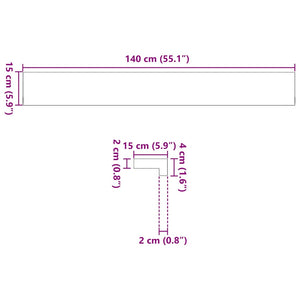 Davanzali 2 pz Marrone Chiaro 140x15x2 cm Legno Massello Rovere 4009131