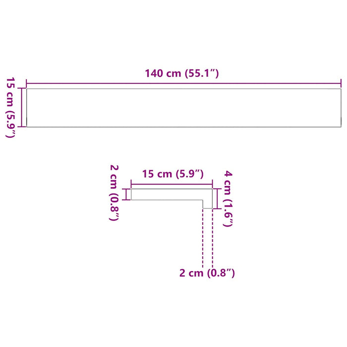 Davanzali 2 pz Marrone Chiaro 140x15x2 cm Legno Massello Rovere 4009131