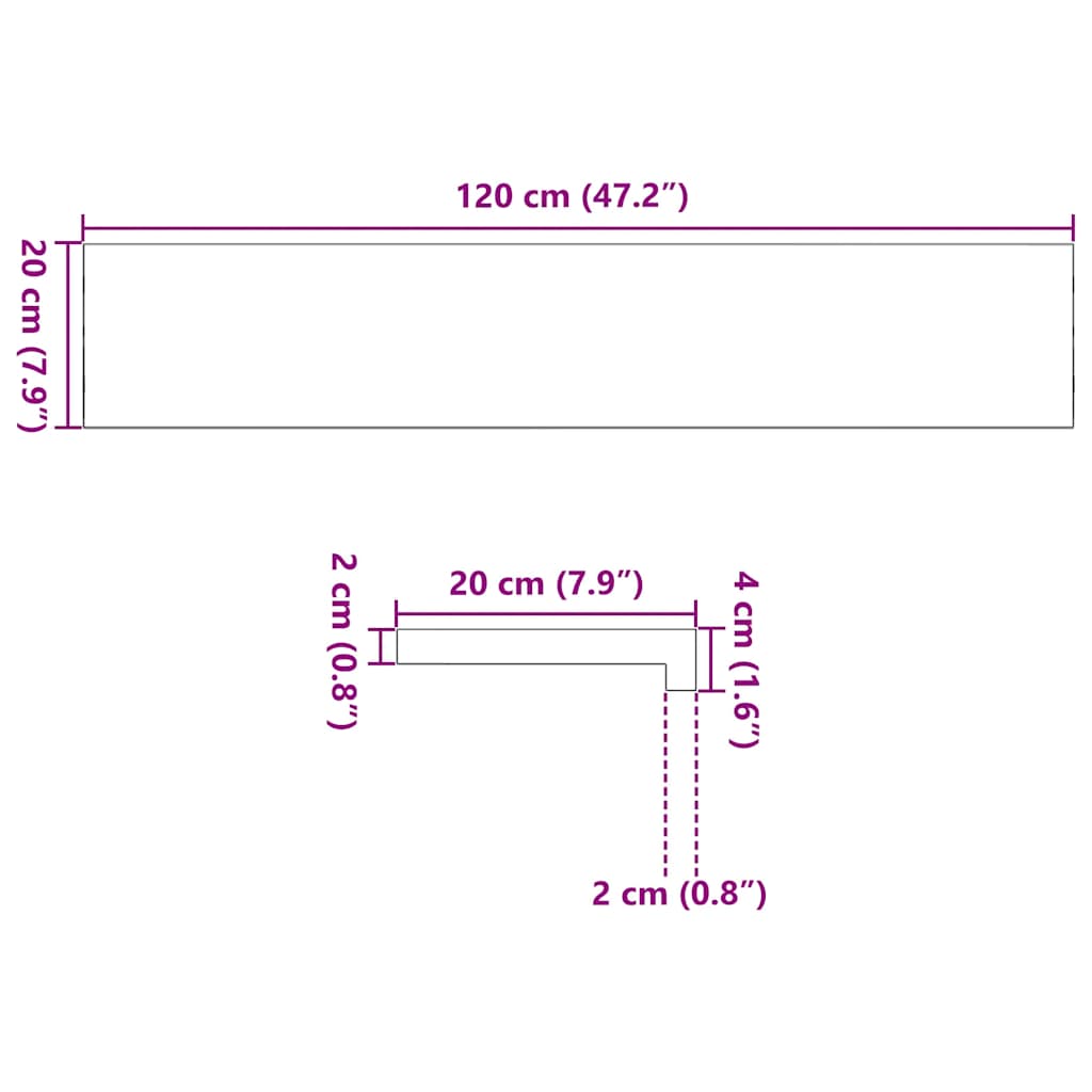 Davanzali 2 pz Marrone Chiaro 120x20x2cm Legno Massello Rovere 4009138