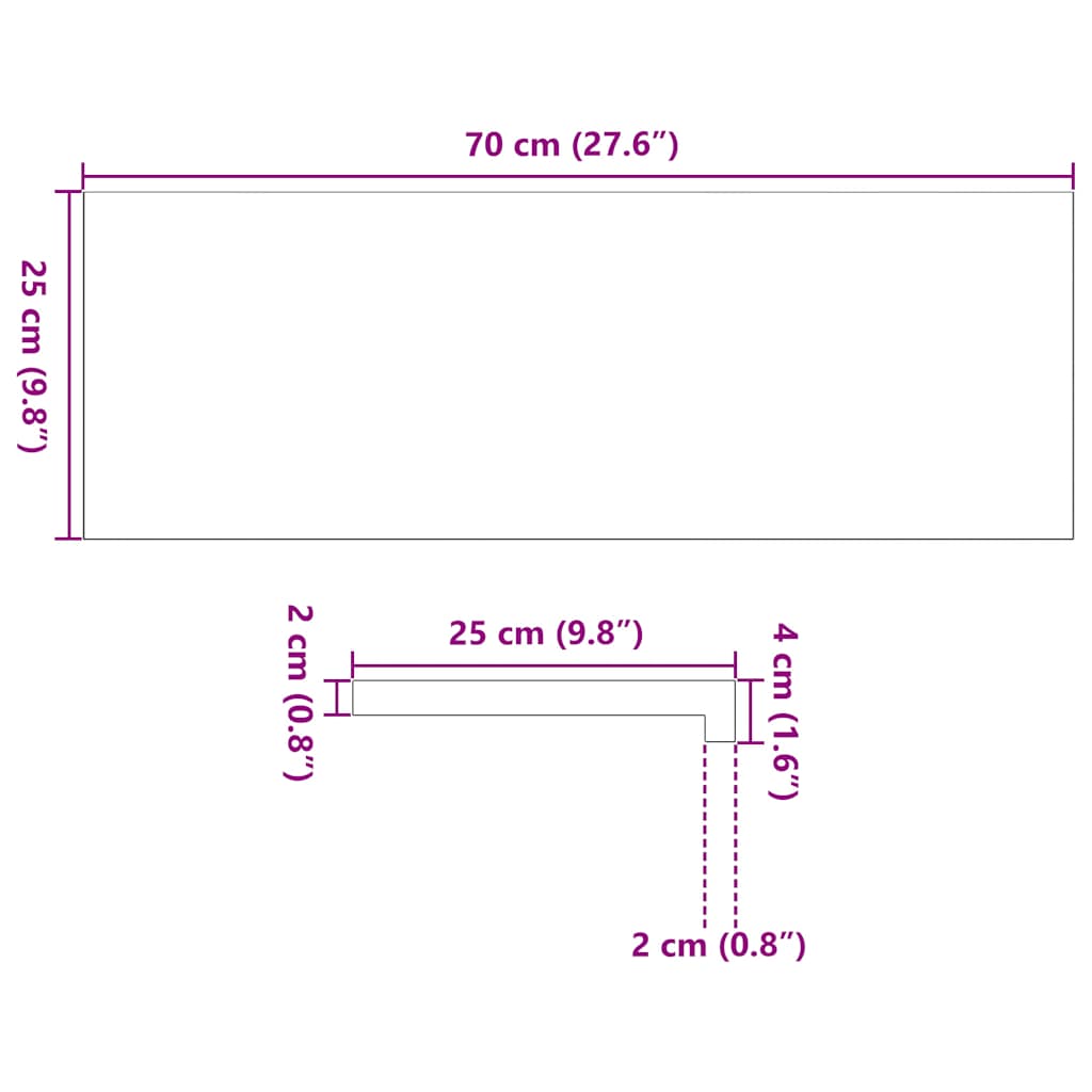 Davanzali 2 pz Marrone Chiaro 70x25x2 cm Legno Massello Rovere 4009141