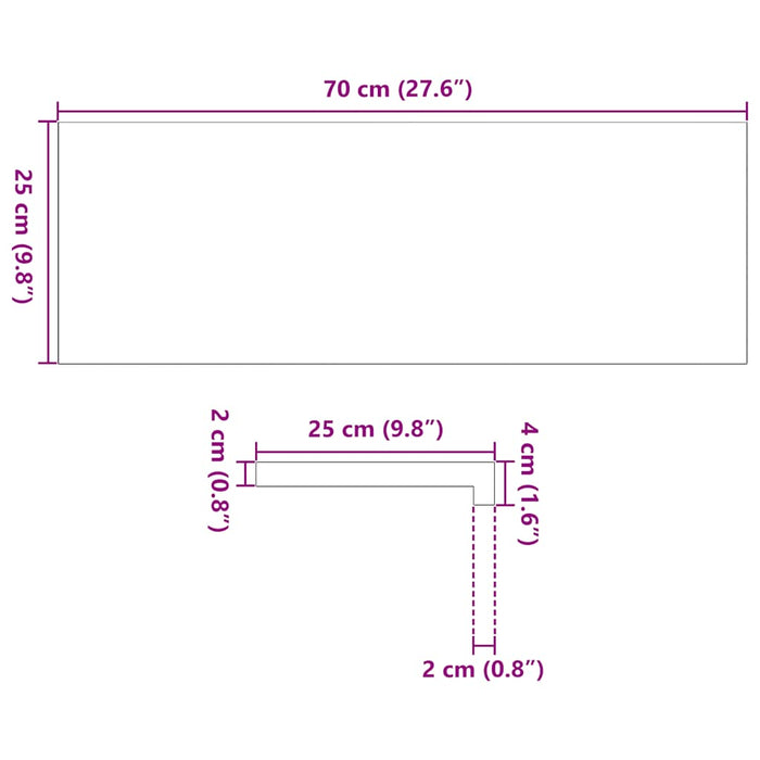 Davanzali 2 pz Marrone Chiaro 70x25x2 cm Legno Massello Rovere 4009141