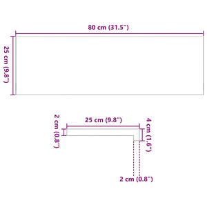 Davanzali 2 pz Marrone Chiaro 80x25x2 cm Legno Massello Rovere 4009142