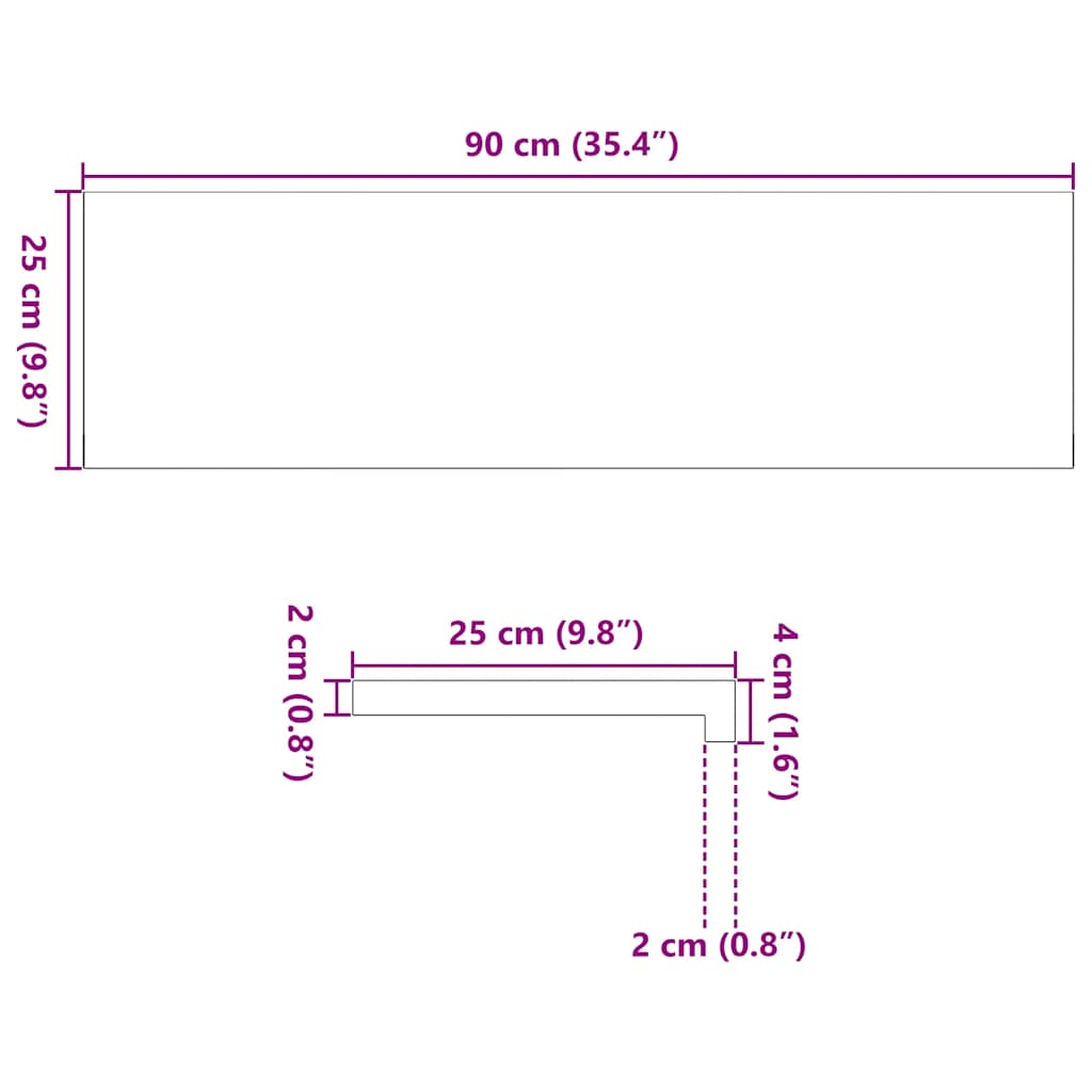 Davanzali 2 pz Marrone Chiaro 90x25x2 cm Legno Massello Rovere 4009143