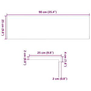 Davanzali 2 pz Marrone Chiaro 90x25x2 cm Legno Massello Rovere 4009143