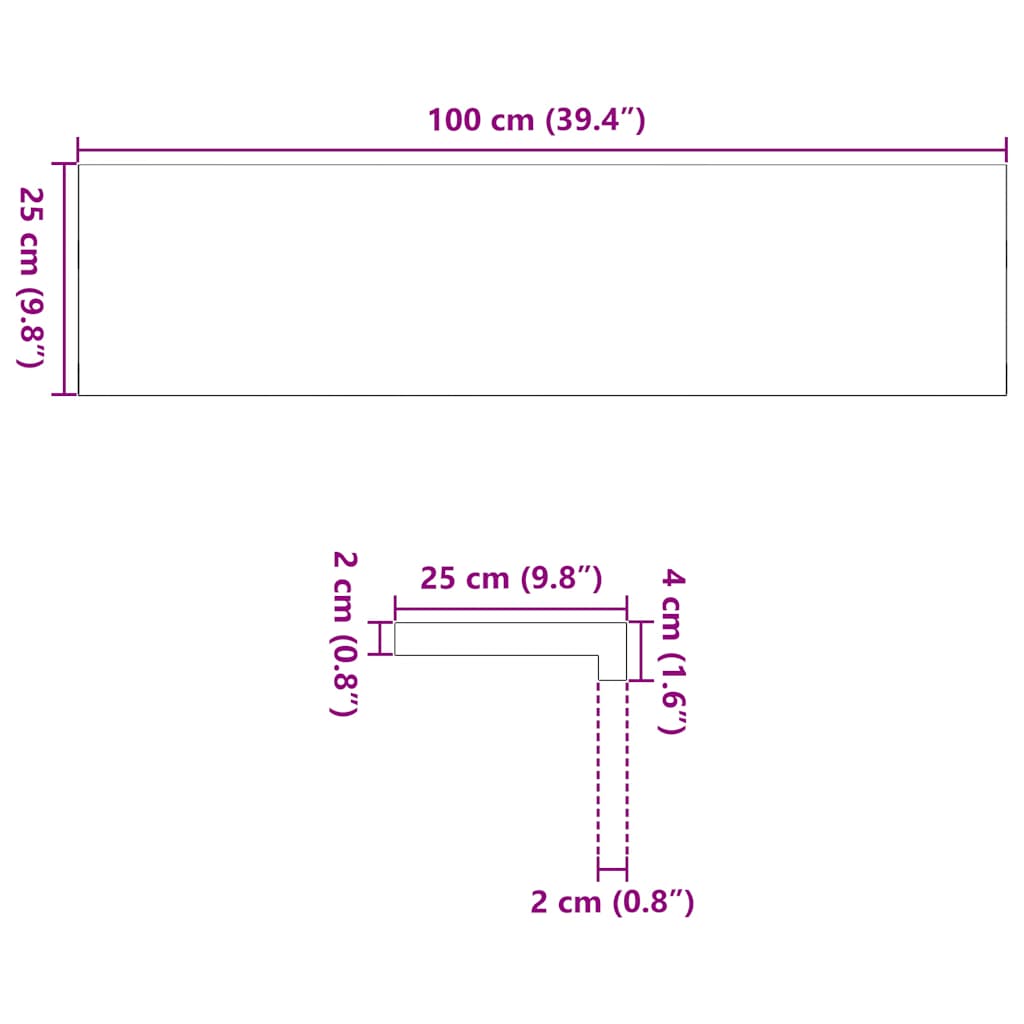 Davanzali 2 pz Marrone Chiaro 100x25x2cm Legno Massello Rovere 4009144