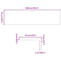 Davanzali 2 pz Marrone Chiaro 100x25x2cm Legno Massello Rovere 4009144