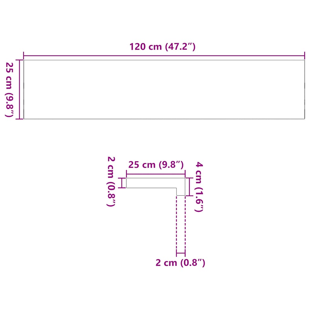 Davanzali 2 pz Marrone Chiaro 120x25x2cm Legno Massello Rovere 4009146