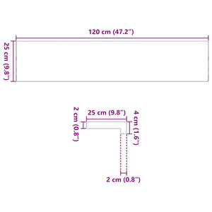 Davanzali 2 pz Marrone Chiaro 120x25x2cm Legno Massello Rovere 4009146