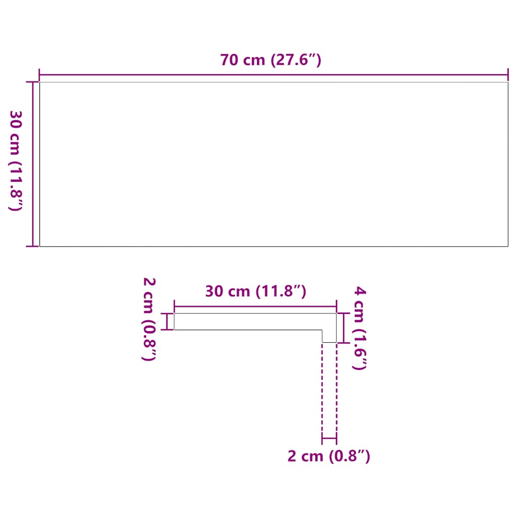 Davanzali 2 pz Marrone Chiaro 70x30x2 cm Legno Massello Rovere 4009149