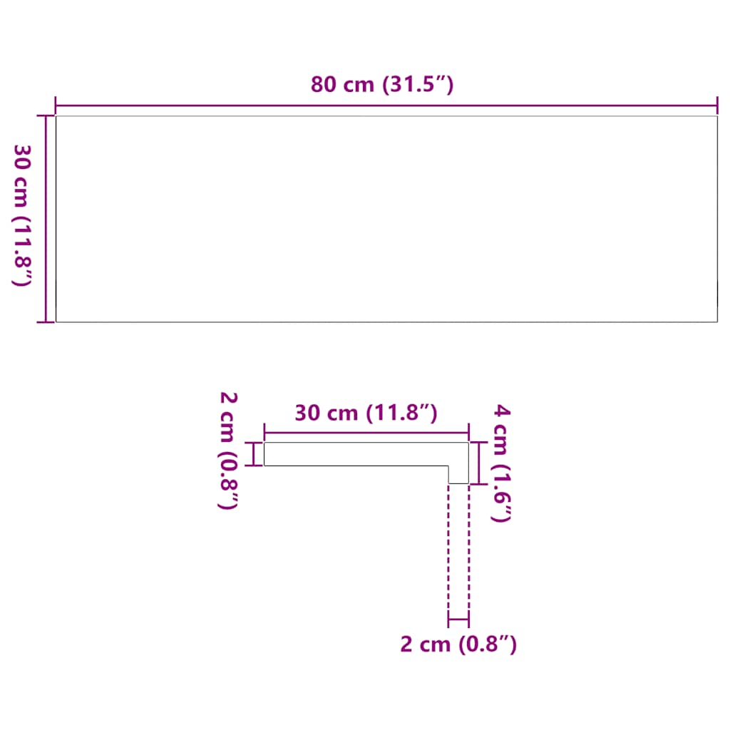 Davanzali 2 pz Marrone Chiaro 80x30x2 cm Legno Massello Rovere 4009150