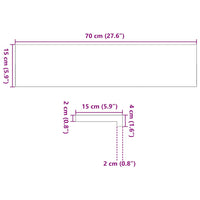 Davanzali 2 pz Marrone Scuro 70x15x2 cm Legno Massello Rovere 4009165