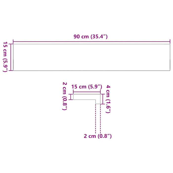 Davanzali 2 pz Marrone Scuro 90x15x2 cm Legno Massello Rovere 4009167