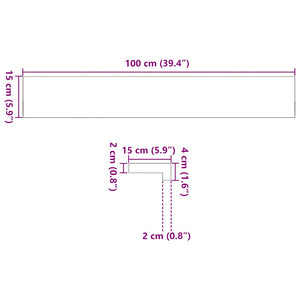 Davanzali 2 pz Marrone Scuro 100x15x2 cm Legno Massello Rovere 4009168