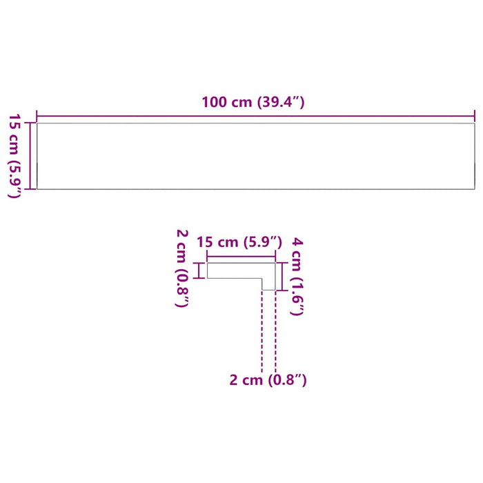 Davanzali 2 pz Marrone Scuro 100x15x2 cm Legno Massello Rovere 4009168