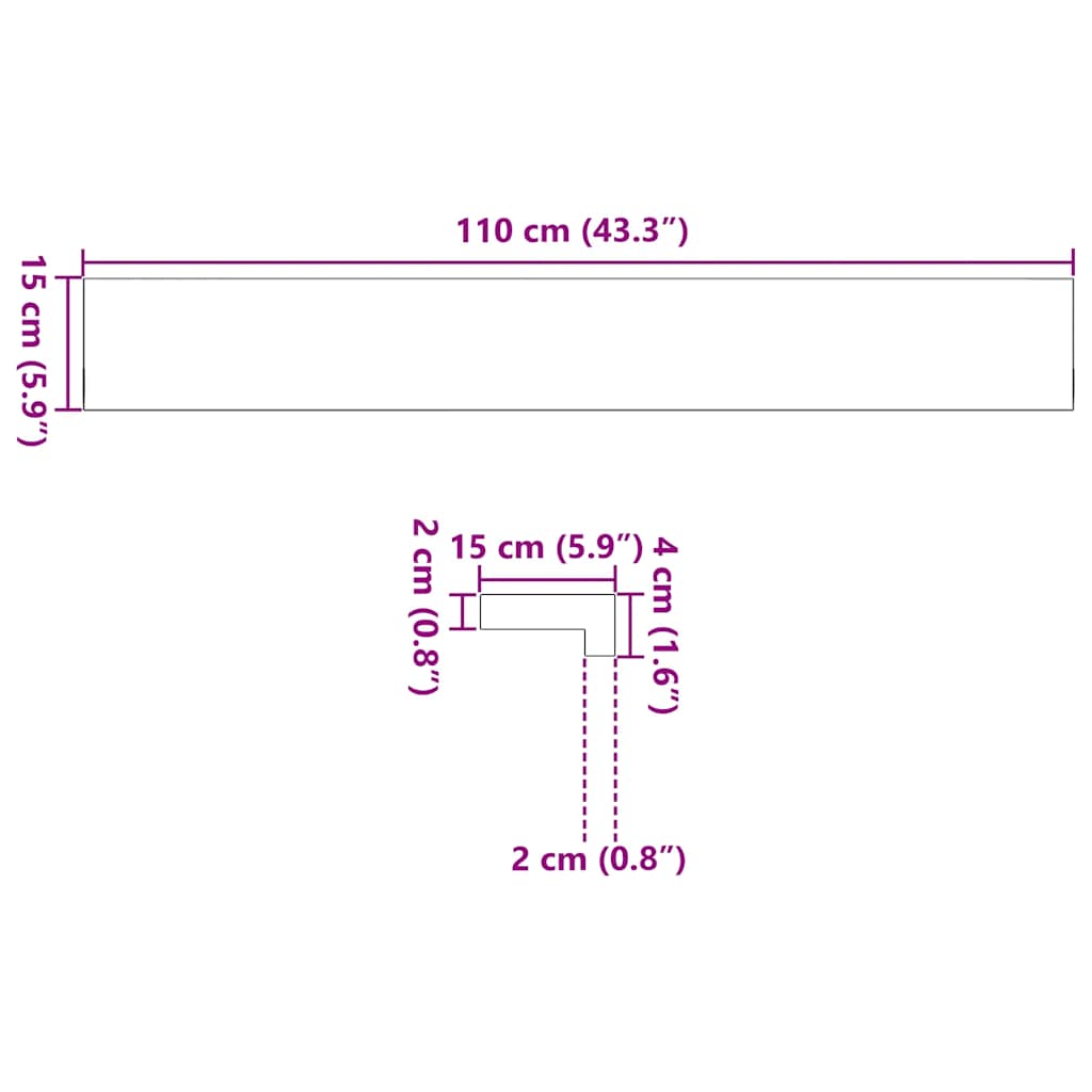 Davanzali 2 pz Marrone Scuro 110x15x2 cm Legno Massello Rovere 4009169