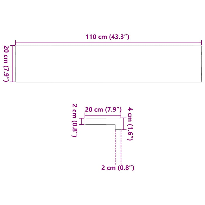 Davanzali 2 pz Marrone Scuro 110x20x2 cm Legno Massello Rovere 4009177