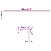 Davanzali 2 pz Marrone Scuro 120x20x2 cm Legno Massello Rovere 4009178