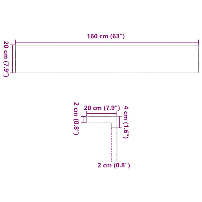 Davanzali 2 pz Marrone Scuro 160x20x2 cm Legno Massello Rovere 4009180