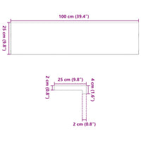 Davanzali 2 pz Marrone Scuro 100x25x2 cm Legno Massello Rovere 4009184