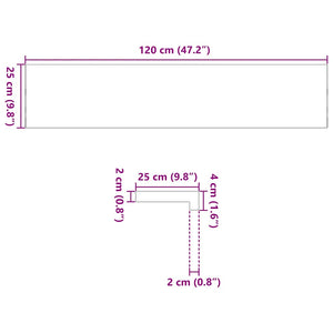 Davanzali 2 pz Marrone Scuro 120x25x2 cm Legno Massello Rovere 4009186