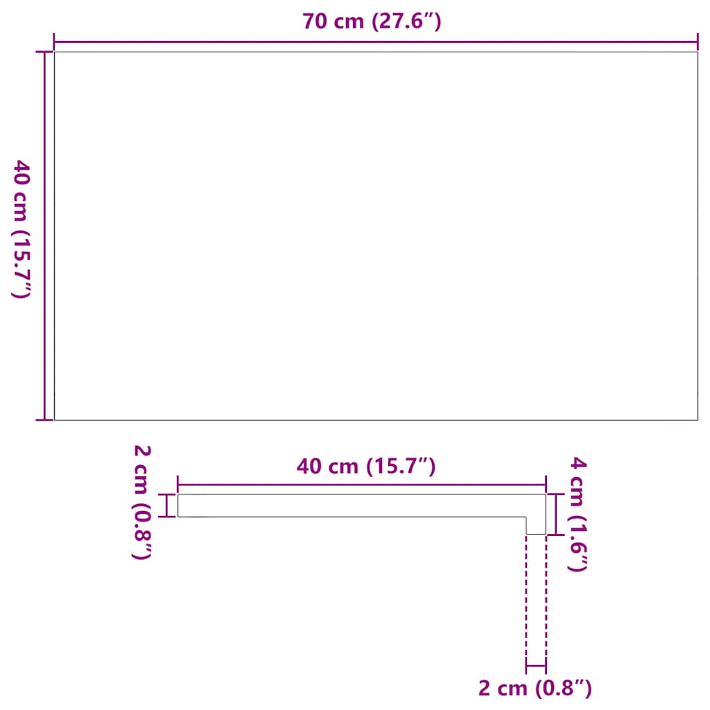 Davanzali 2 pz Marrone Scuro 70x40x2 cm Legno Massello Rovere 4009197