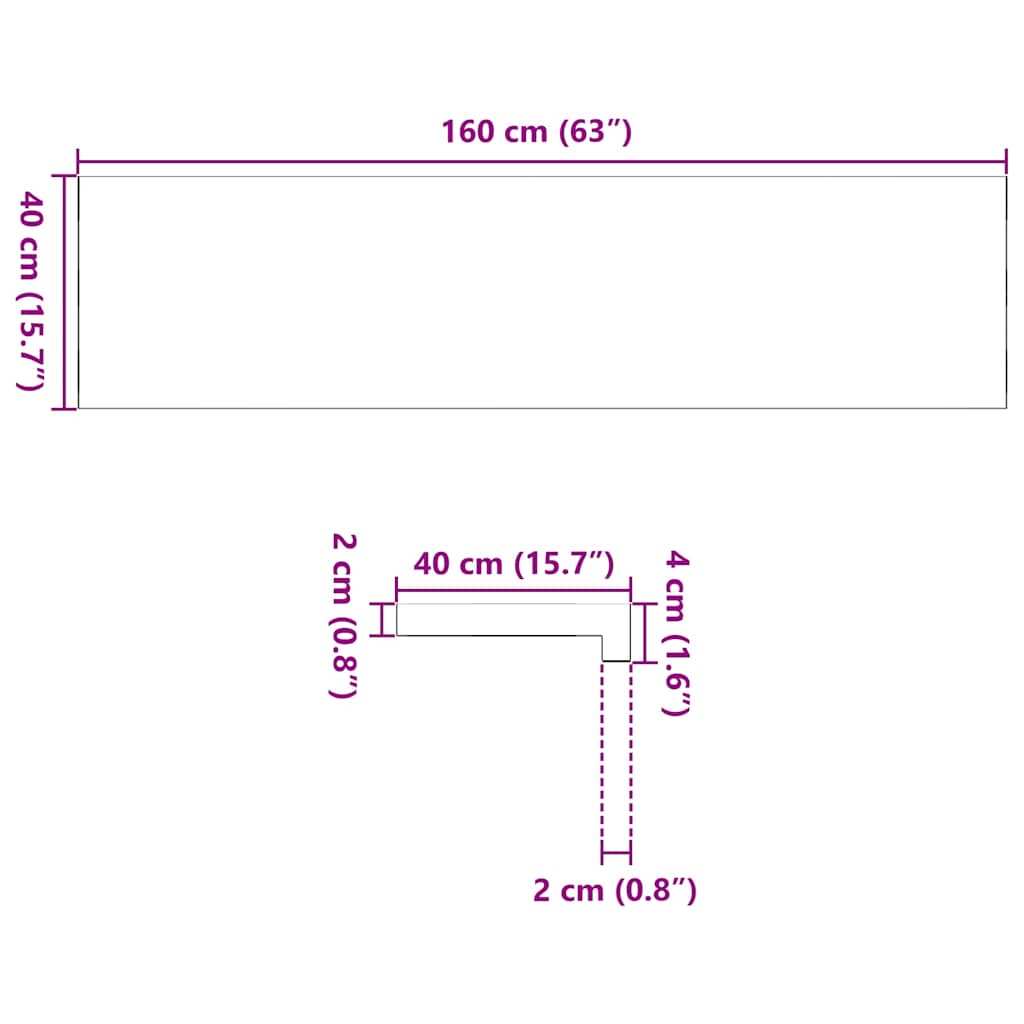 Davanzali 2 pz Marrone Scuro 160x40x2 cm Legno Massello Rovere 4009204