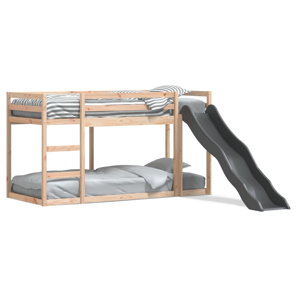 Letto a Castello Scivolo e Scala 90x200 cm Legno Massello Pino 3284242