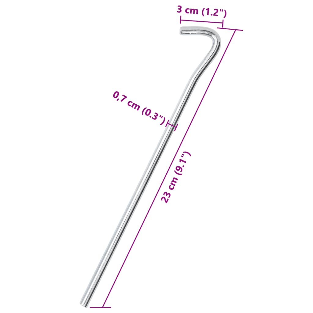 Picchetti per Tenda 25 pz 23 cm Ø7 mm in Acciaio Zincato 4009335