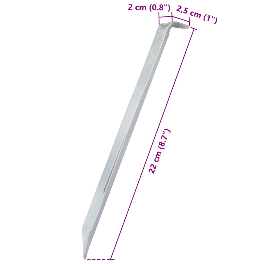 Picchetti per Tenda 24 pz 22 cm Ø20 mm in Acciaio Zincato 4009337