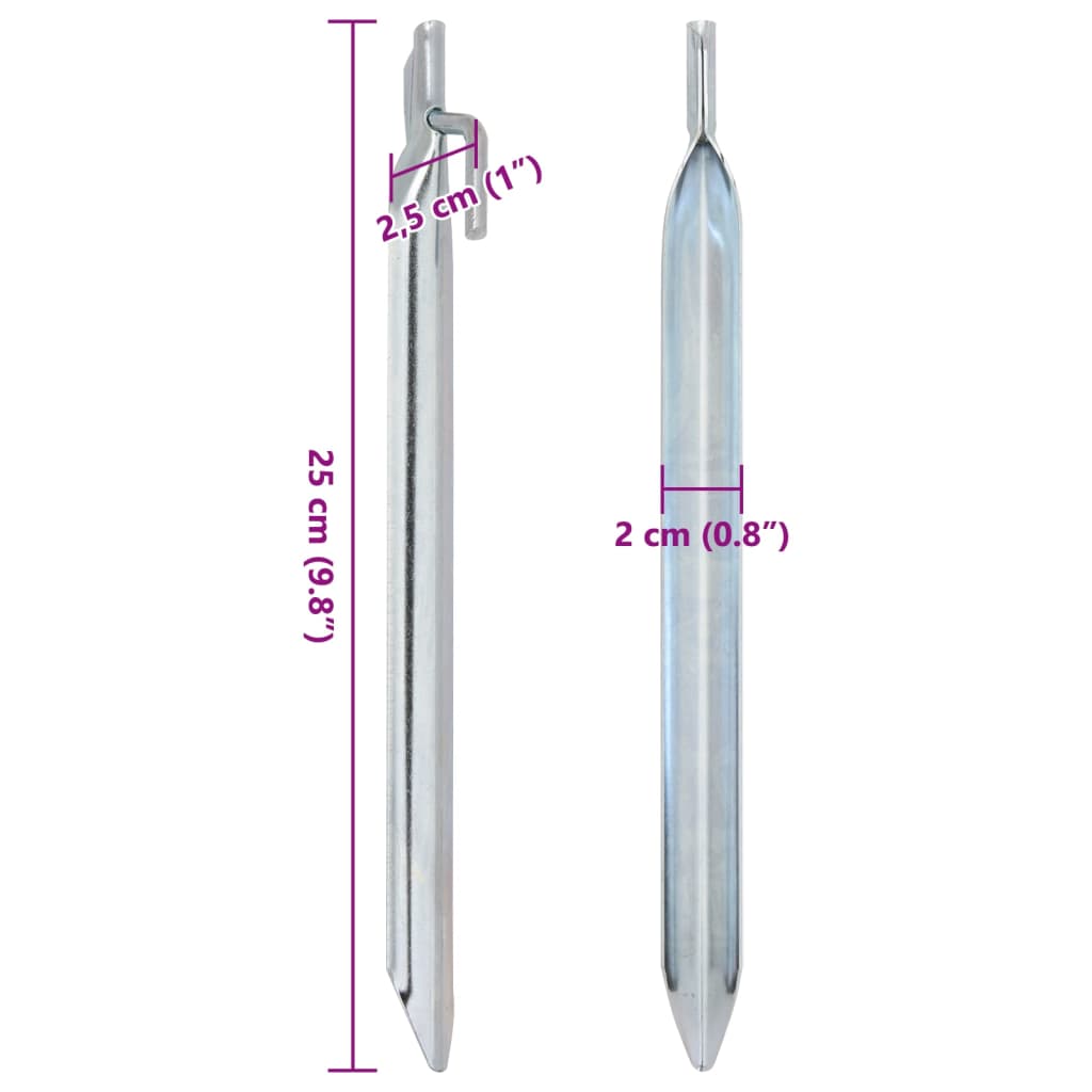 Picchetti Tenda 24 pz a Forma di V 25 cm Ø20 mm Acciaio Zincato 4009353