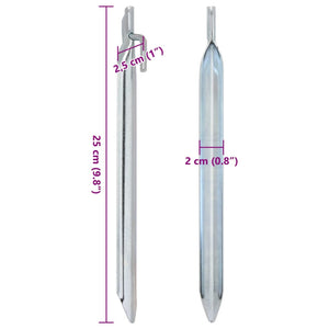 Picchetti Tenda 24 pz a Forma di V 25 cm Ø20 mm Acciaio Zincato 4009353