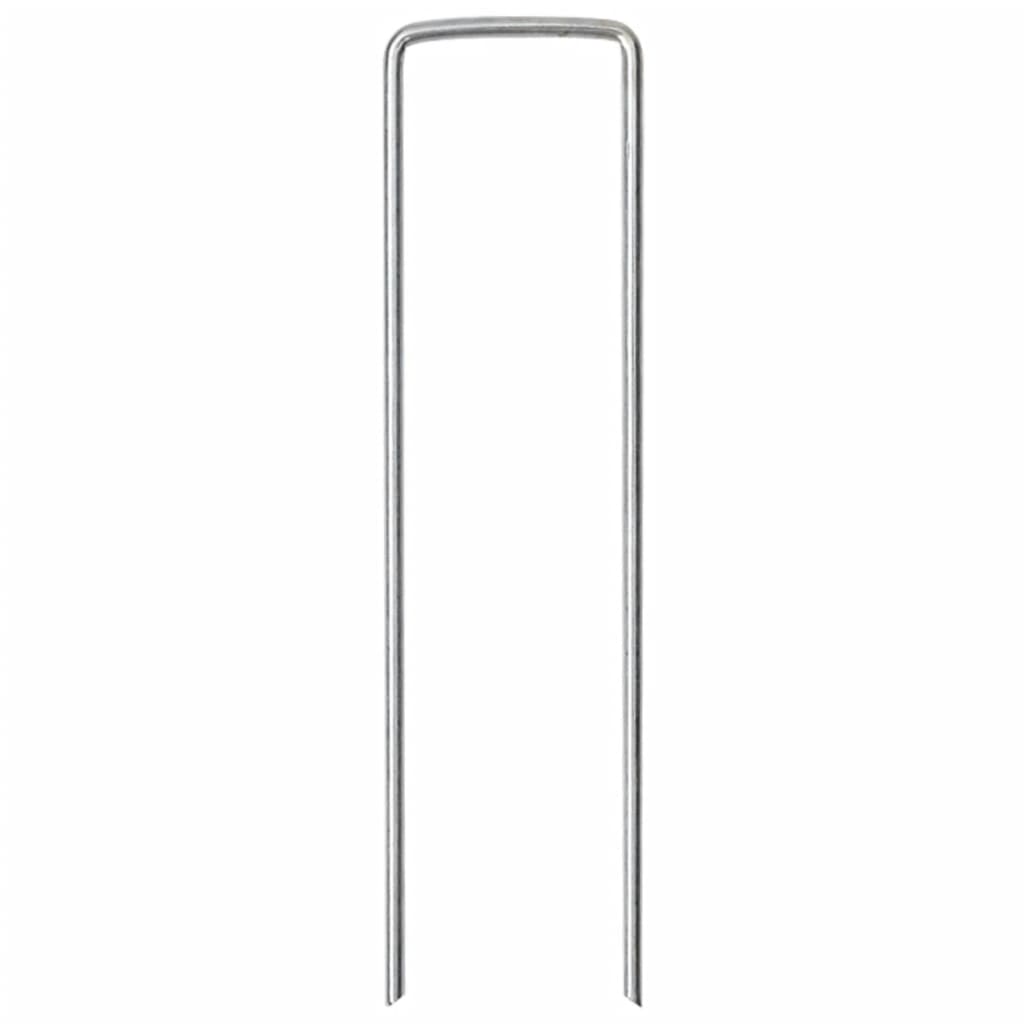 Picchetti da Terra a Forma di U 50 pz 15x3,5 cm Acciaio Zincato 4009360