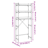 Scaffale per Lavatrice Rovere Sonoma 67x25x163 cm Multistrato 847865