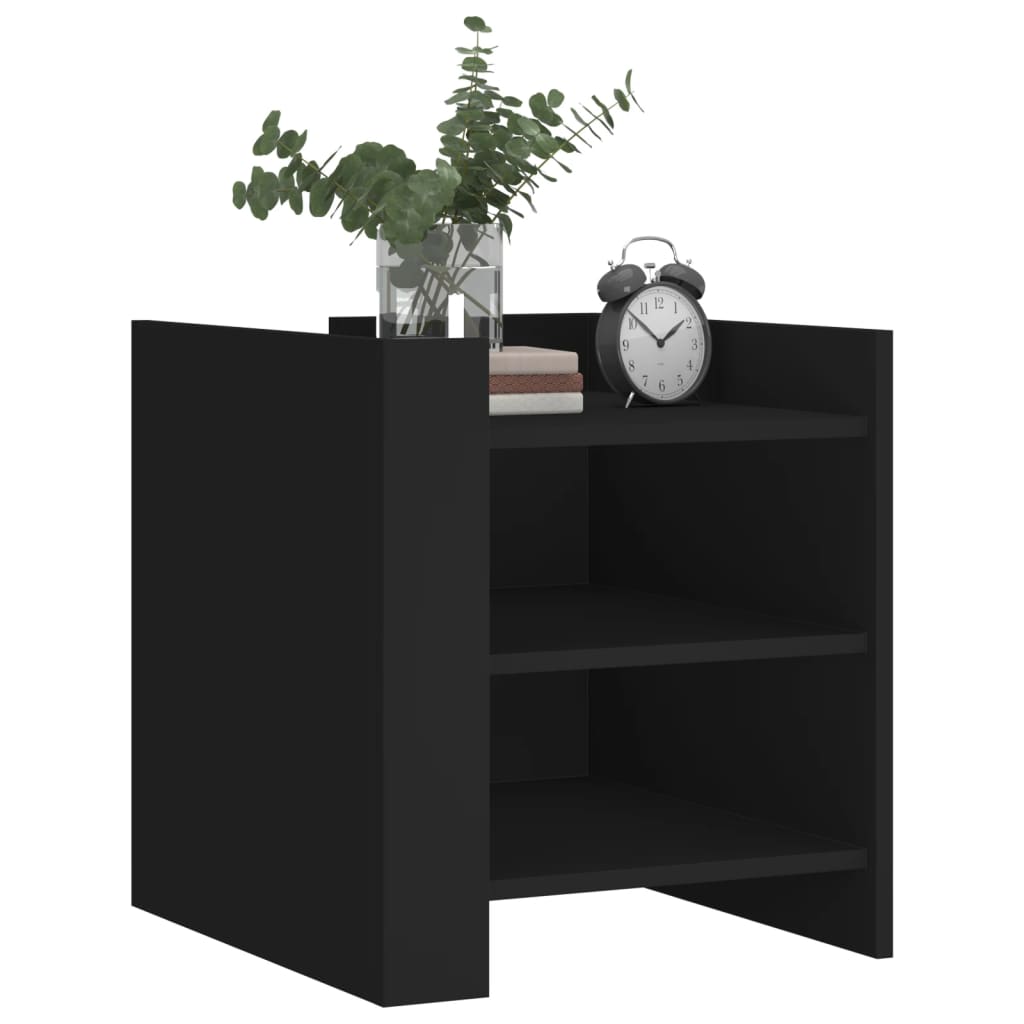 Comodino Nero 45x50x50 cm in Legno Multistrato 848291